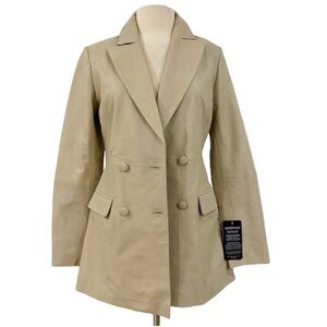 Bod & Christensen cream leather blazer NWT